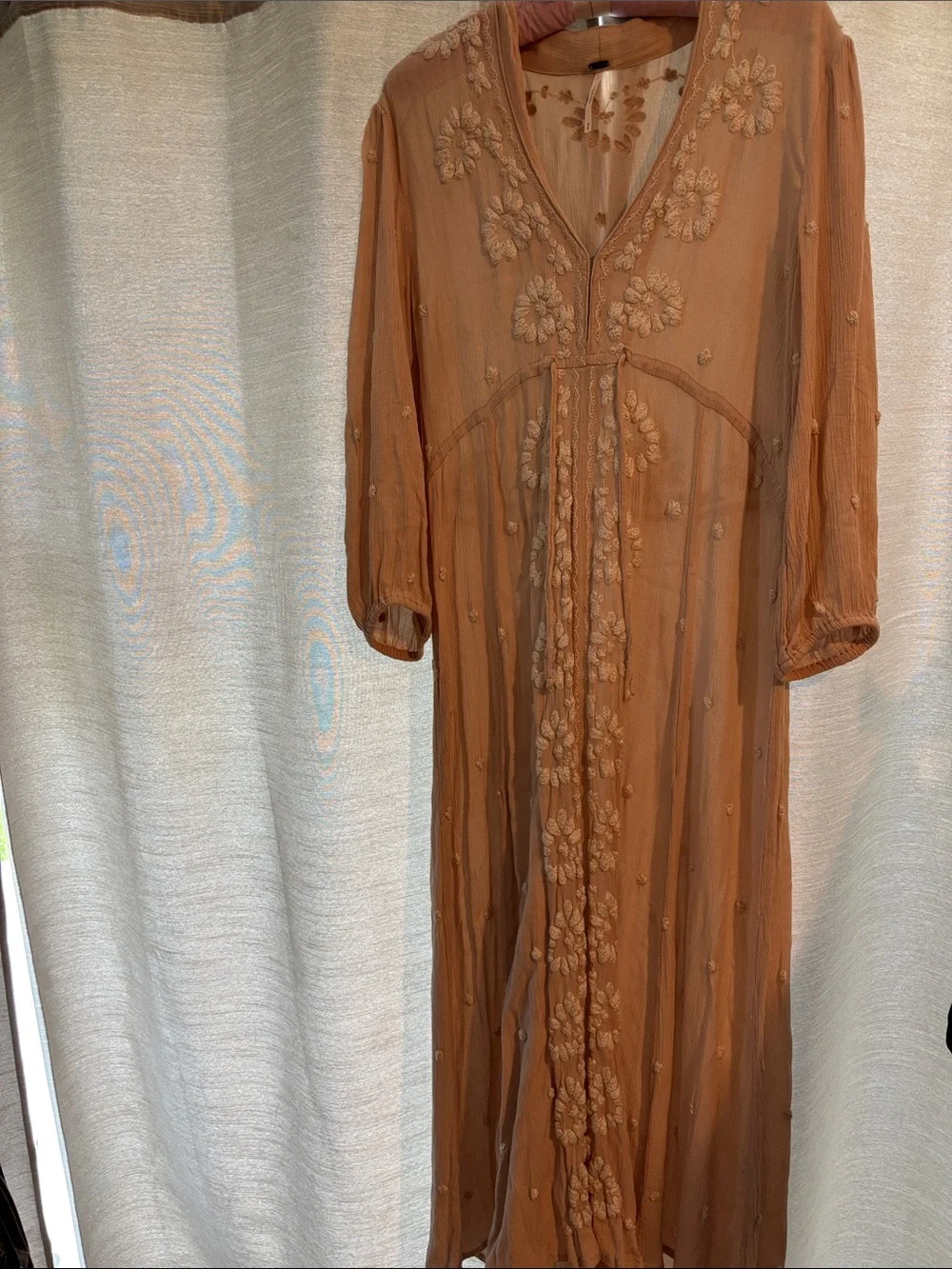 Free People Cream Embroidered Maxi Dress - Picture 3 of 4